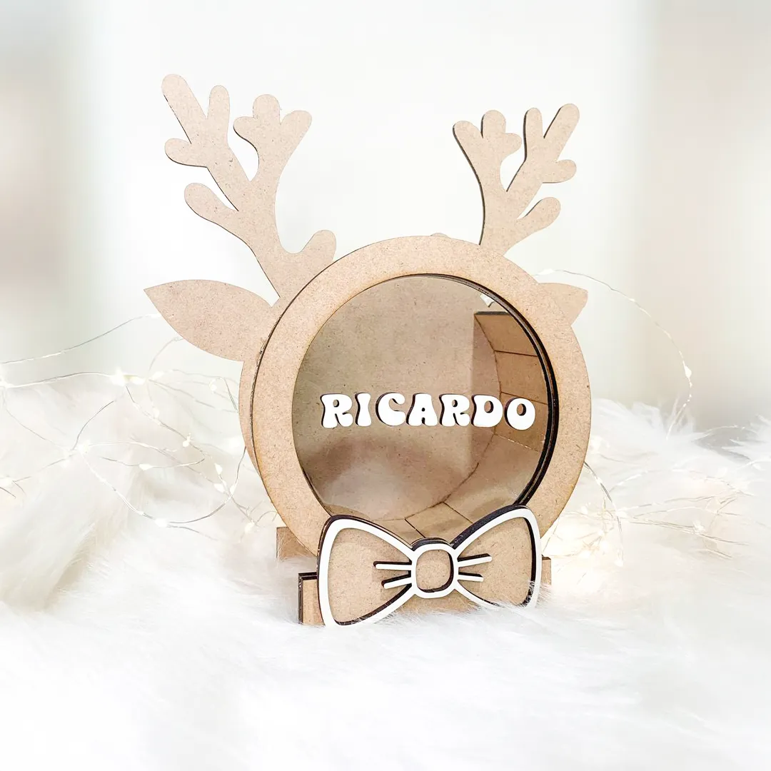 Caixa Rena de Natal Personalizada – Porta Guloseimas, Lembrancinha e Decoração