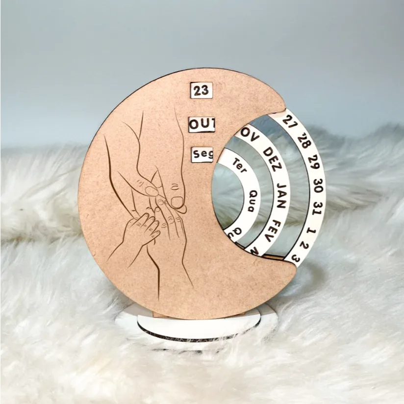 Calendario infinito personalizado maternidade mãe berçário presente