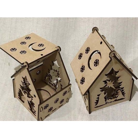 Casa natalina para vela artificial natal decoração