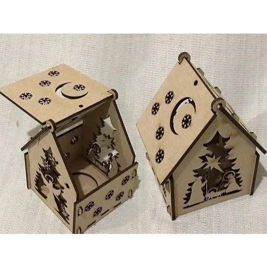 Casa natalina para vela artificial natal decoração