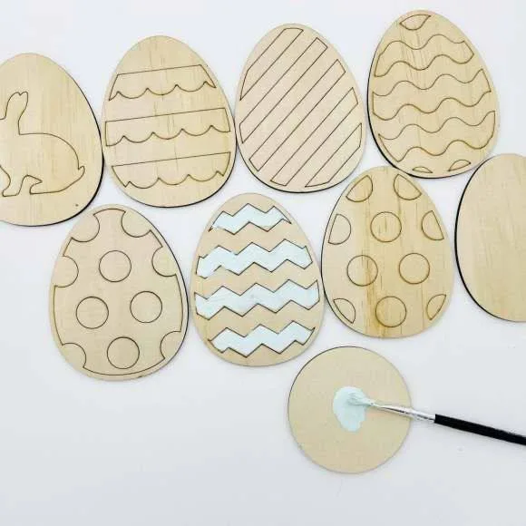 Kit de Ovos de Páscoa em MDF – 16 Unidades + 2 Brindes para Pintar! 🎨🐰