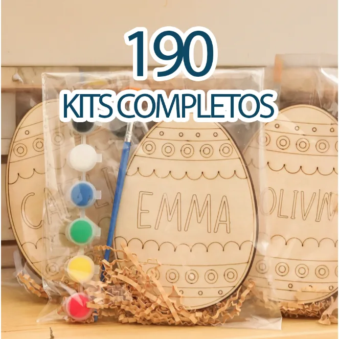 Kit de Pintura pascoa Nome Personalizado 110 unidades - Ovo de pascoa + Tinta e Pincel 🎨para presente decoração esola