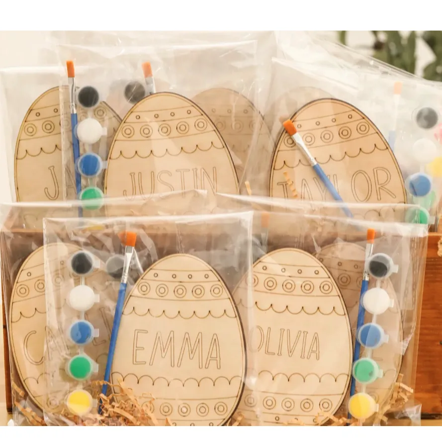 Kit de Pintura pascoa Nome Personalizado 110 unidades - Ovo de pascoa + Tinta e Pincel 🎨para presente decoração esola