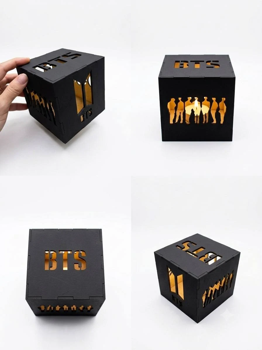 Luminária de Led BTS Cubo 10x10 cm K-Pop Decoração Presente ARMI - Imagem 4