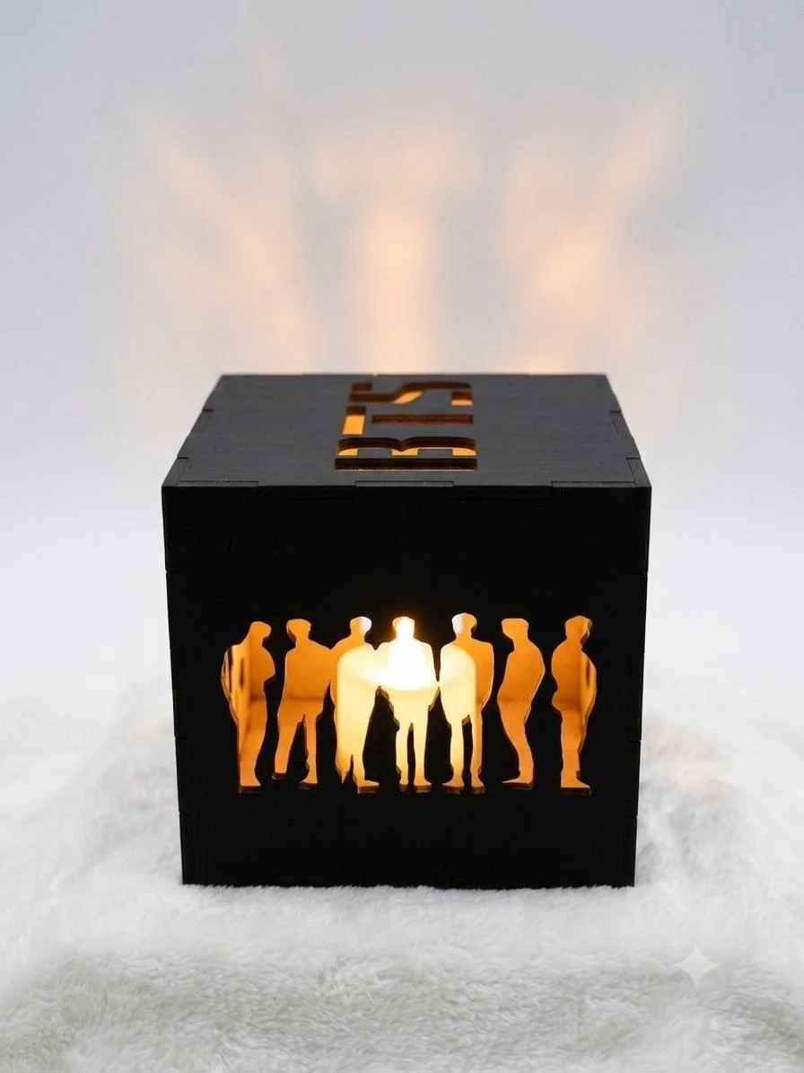 Luminária de Led BTS Cubo 10x10 cm K-Pop Decoração Presente ARMI - Imagem 5