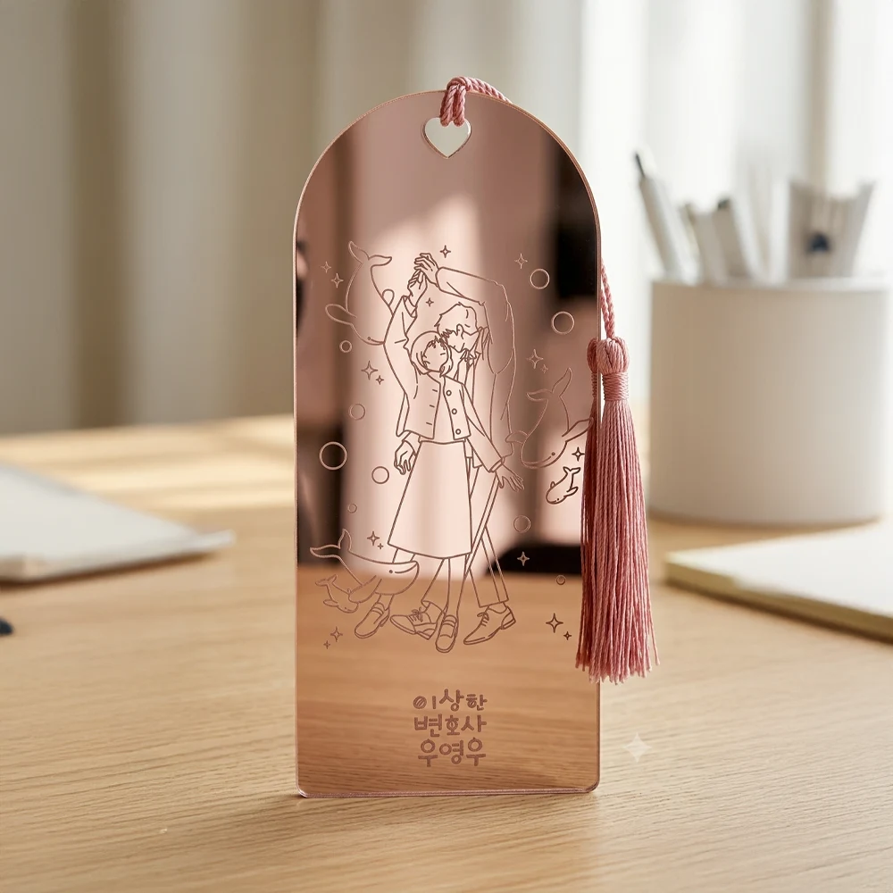 marca paginas dorama advogada extraordinária acrílico rose espelhado 2mm - Imagem 1