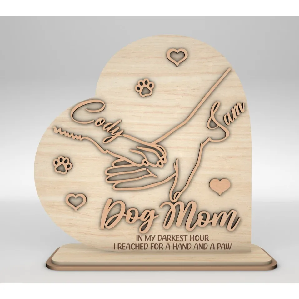 placa personalizada de coração personalizado para mãe de cachorro e mãe de gato presente decoração