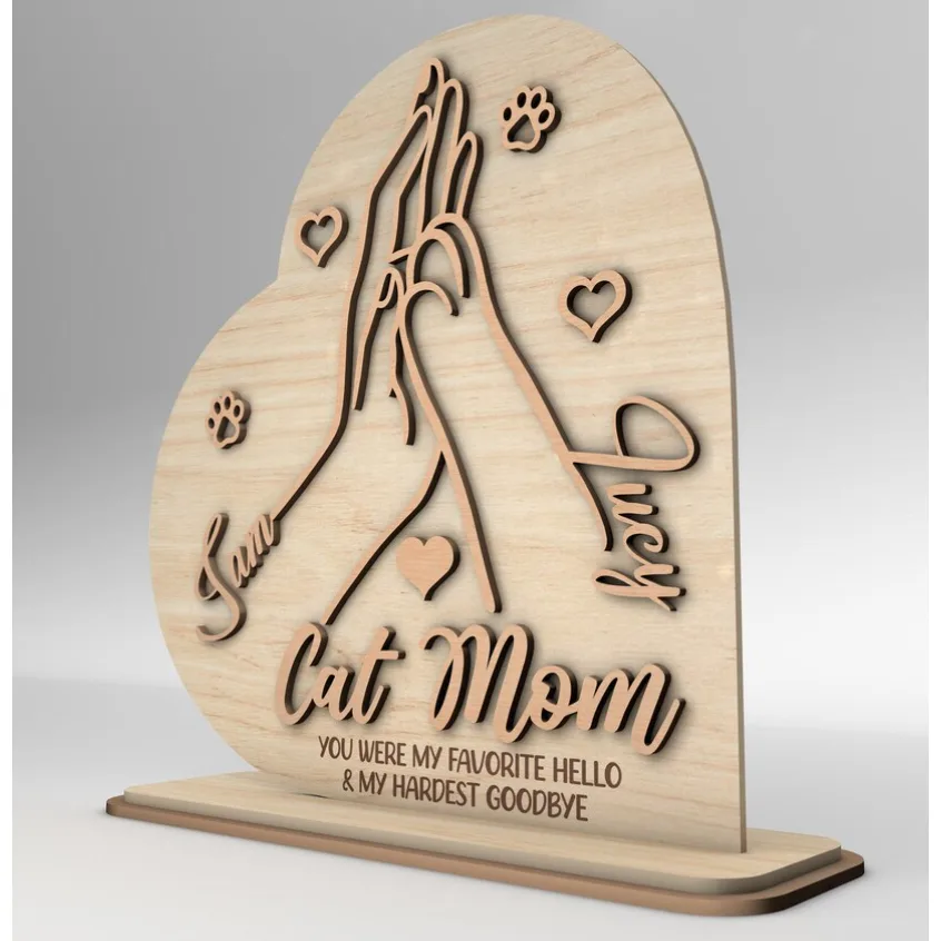 placa personalizada de coração personalizado para mãe de cachorro e mãe de gato presente decoração