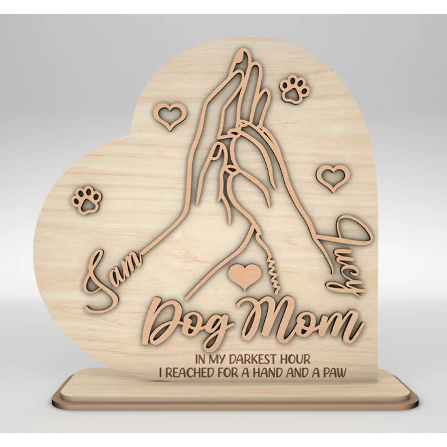 placa personalizada de coração personalizado para mãe de cachorro e mãe de gato presente decoração