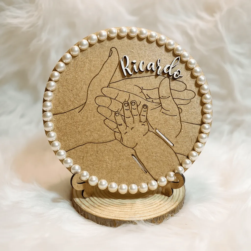 Porta Pulseira de Maternidade MDF 3mm Personalizado com nome com Pé de Apoio